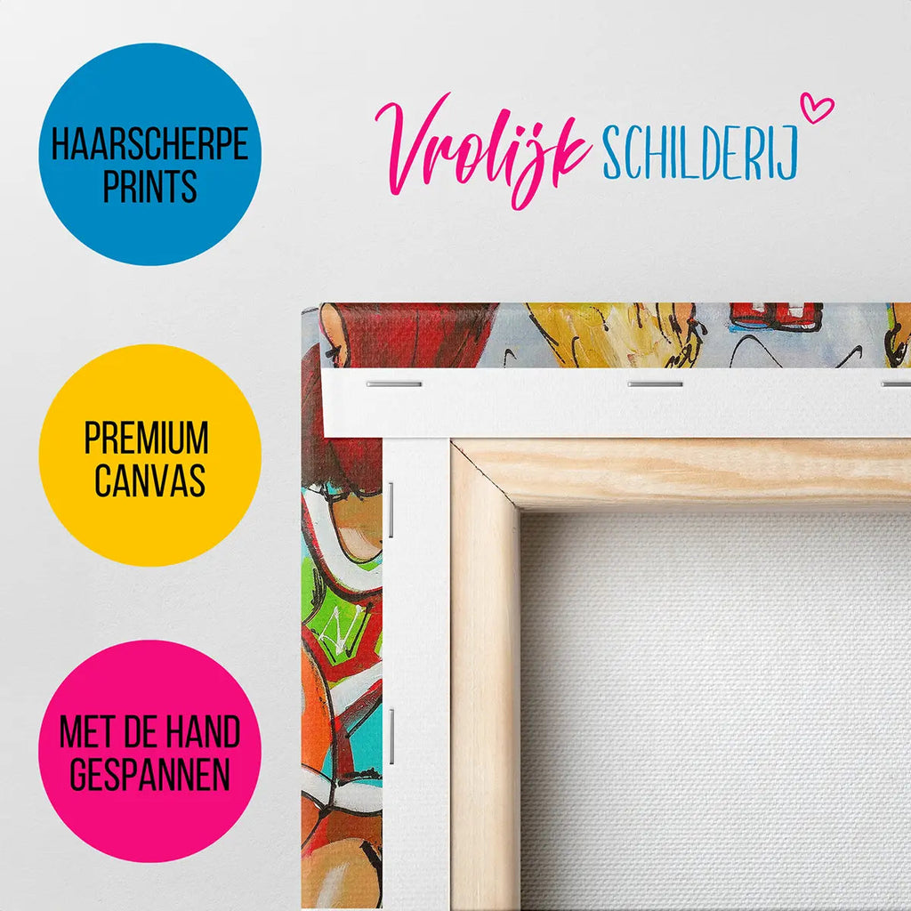 5 Feestende dikke dames | Vrolijk Schilderij | Schilderen op nummer | Diamond painting | Dot painting