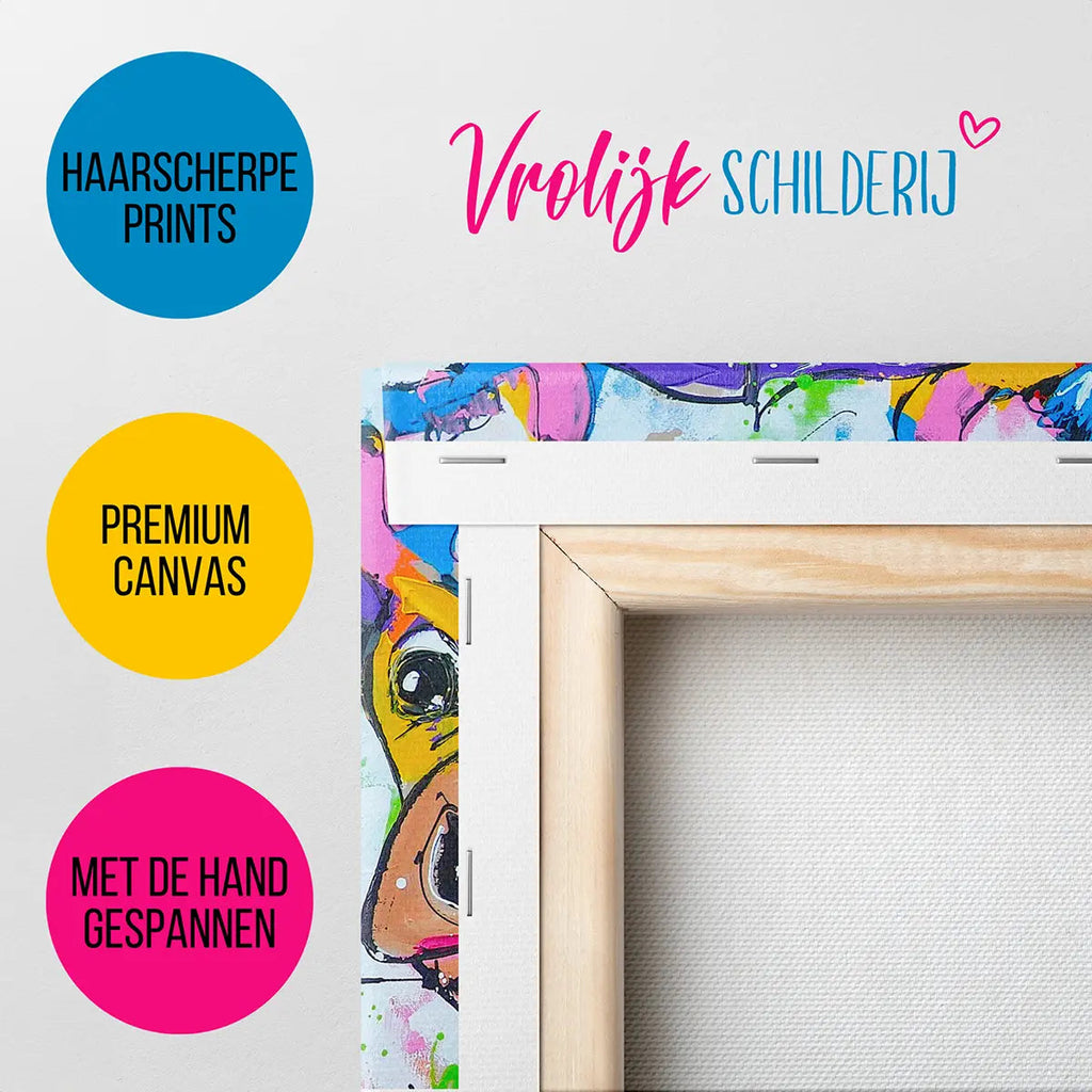 De 2 kalfjes | Vrolijk Schilderij | Schilderen op nummer | Diamond painting | Dot painting