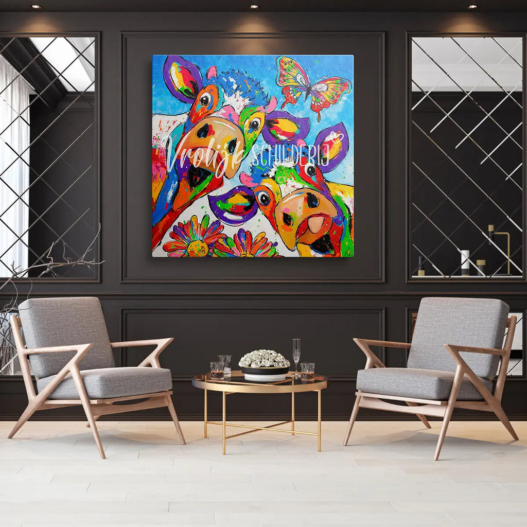 De 2 vrolijke broers | Vrolijk Schilderij | Schilderen op nummer | Diamond painting | Dot painting