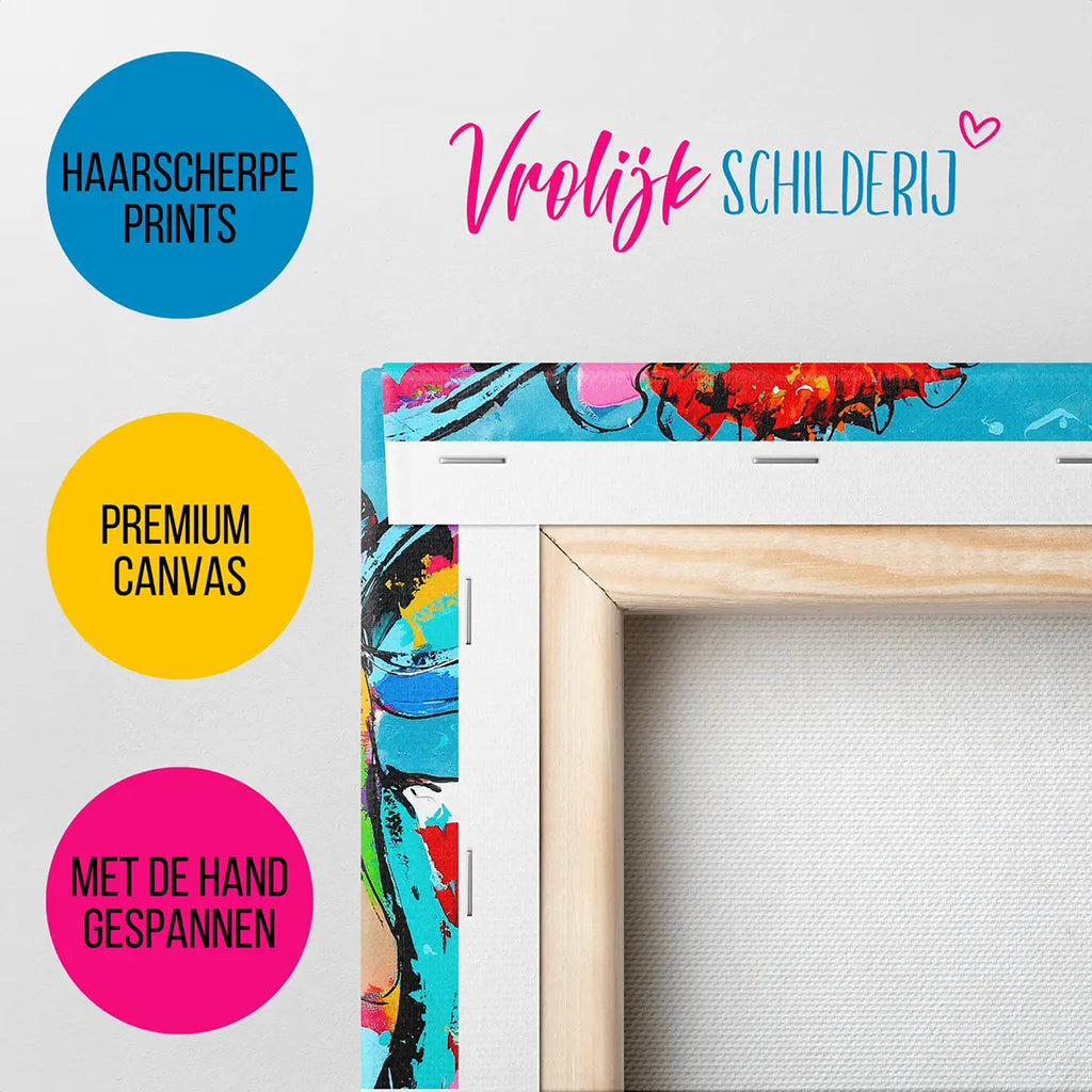 De 2 vrolijke koeien | Vrolijk Schilderij | Schilderen op nummer | Diamond painting | Dot painting