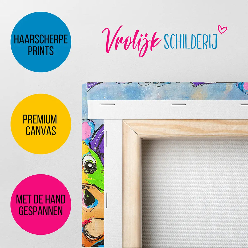 De 3 vrolijke koeien | Vrolijk Schilderij | Schilderen op nummer | Diamond painting | Dot painting