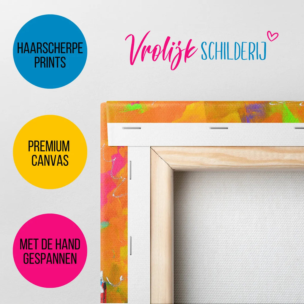 De Oranje Gracht | Vrolijk Schilderij | Schilderen op nummer | Diamond painting | Dot painting