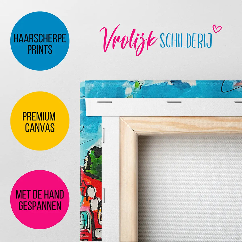 De gracht | Vrolijk Schilderij | Schilderen op nummer | Diamond painting | Dot painting