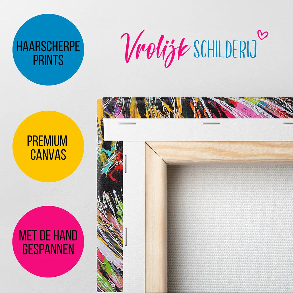 De kleurrijke leeuw | Vrolijk Schilderij | Schilderen op nummer | Diamond painting | Dot painting