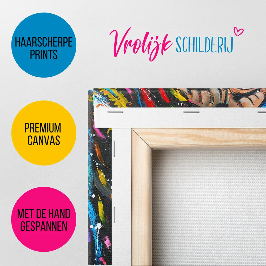 De maffe aap | Vrolijk Schilderij | Schilderen op nummer | Diamond painting | Dot painting