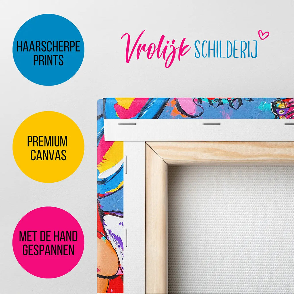 De maffe koe en vlinders | Vrolijk Schilderij | Schilderen op nummer | Diamond painting | Dot painting
