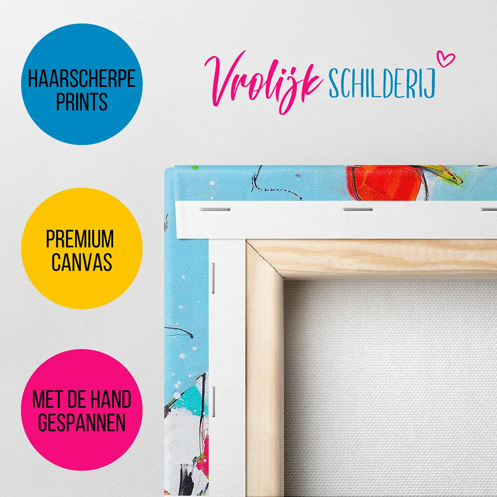 De prostende kippen | Vrolijk Schilderij | Schilderen op nummer | Diamond painting | Dot painting