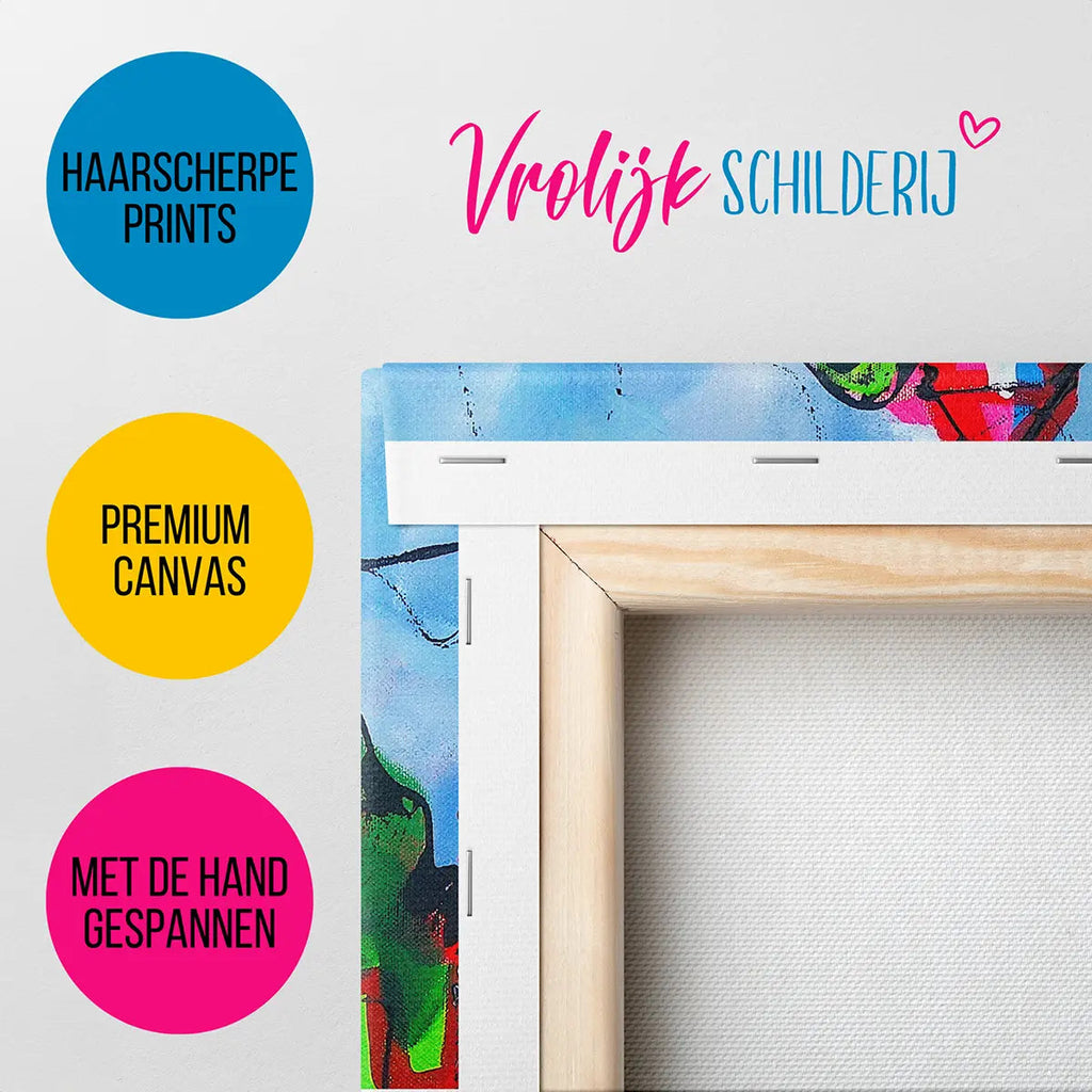 De rode brug | Vrolijk Schilderij | Schilderen op nummer | Diamond painting | Dot painting