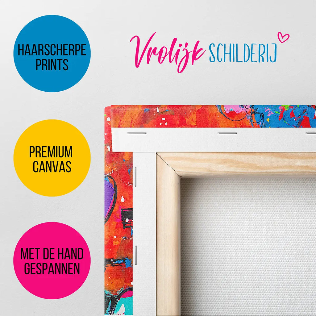 De rode lucht | Vrolijk Schilderij | Schilderen op nummer | Diamond painting | Dot painting