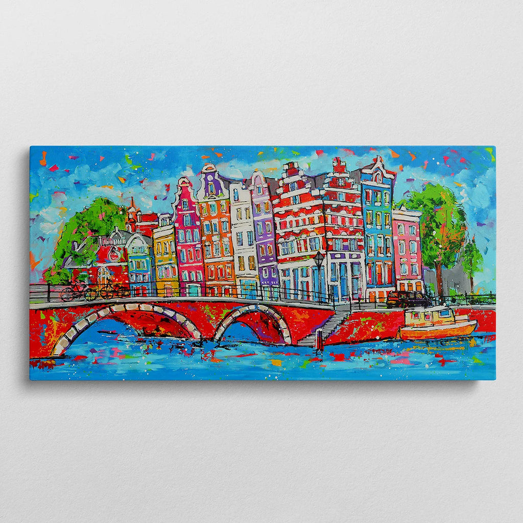 De vrolijk grachten | Vrolijk Schilderij | Schilderen op nummer | Diamond painting | Dot painting