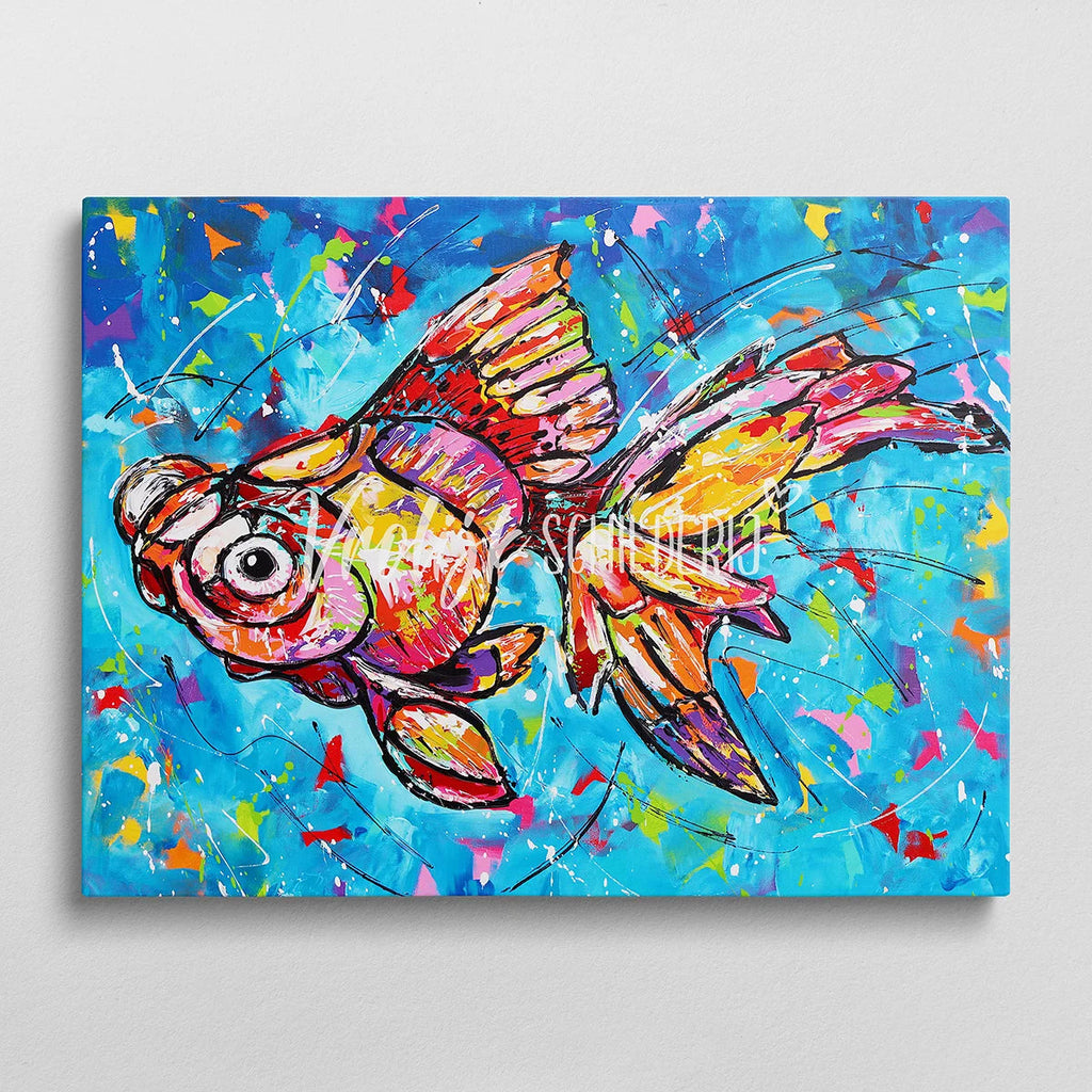 De vrolijke vis | Vrolijk Schilderij | Schilderen op nummer | Diamond painting | Dot painting