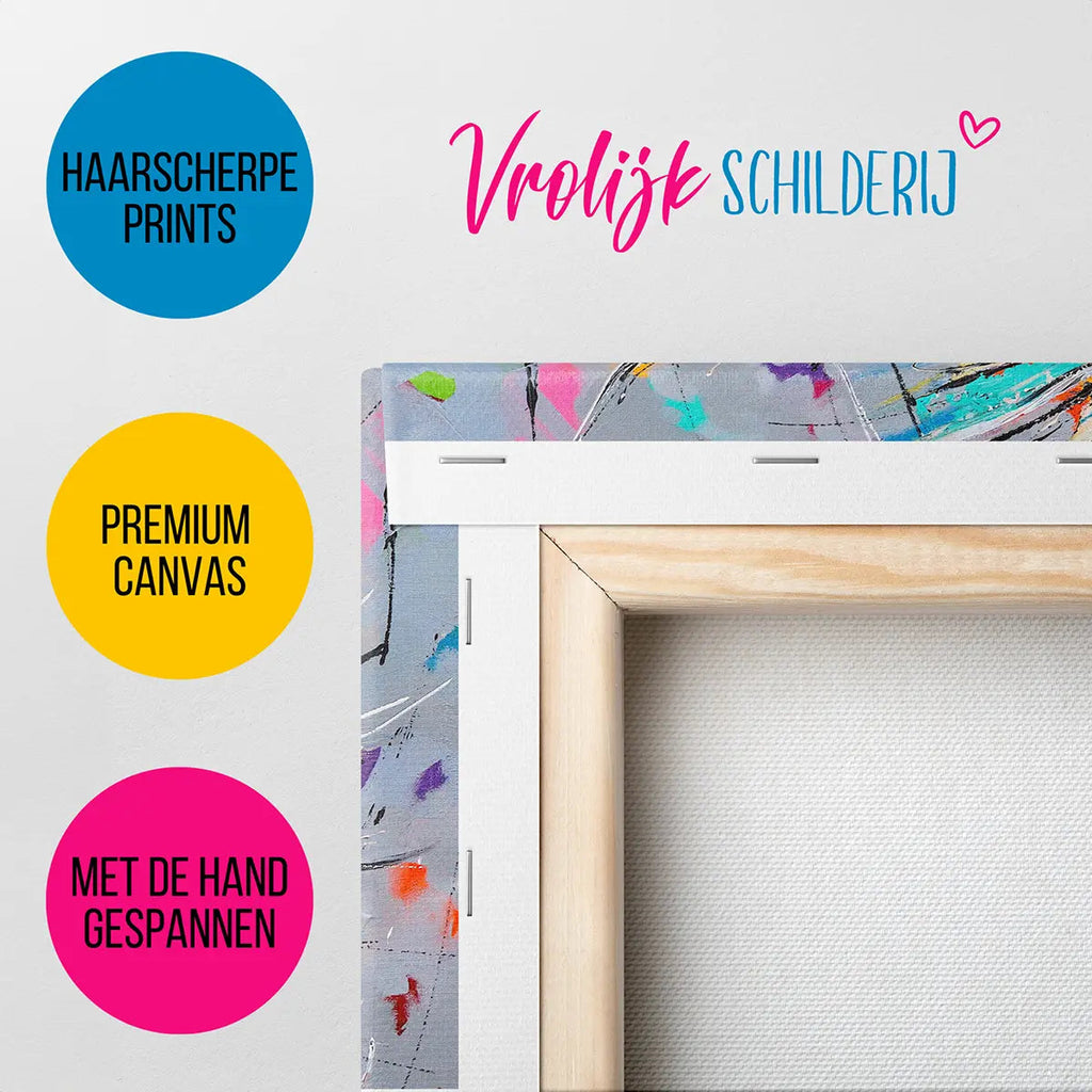 De vrolijke vogel | Vrolijk Schilderij | Schilderen op nummer | Diamond painting | Dot painting