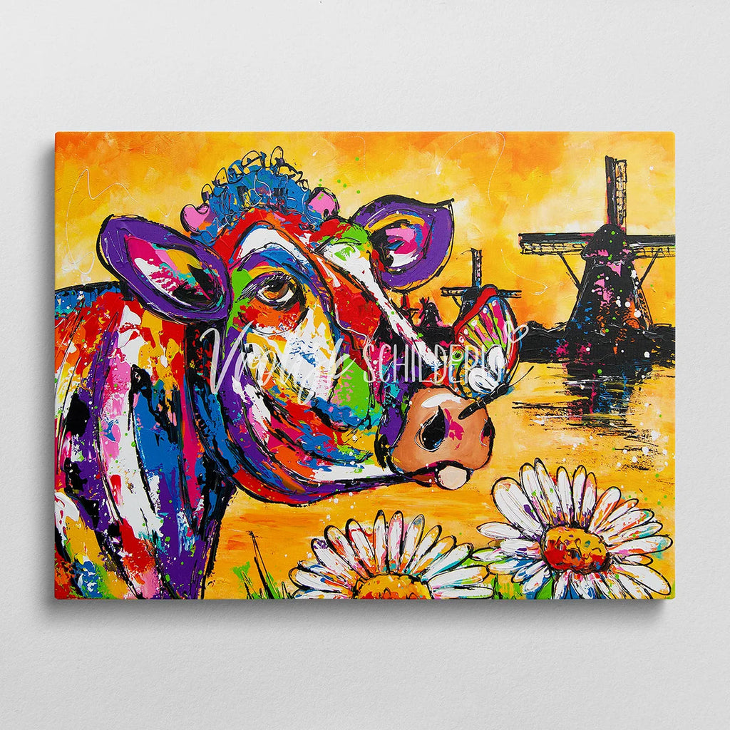 De zonsondergang | Vrolijk Schilderij | Schilderen op nummer | Diamond painting | Dot painting