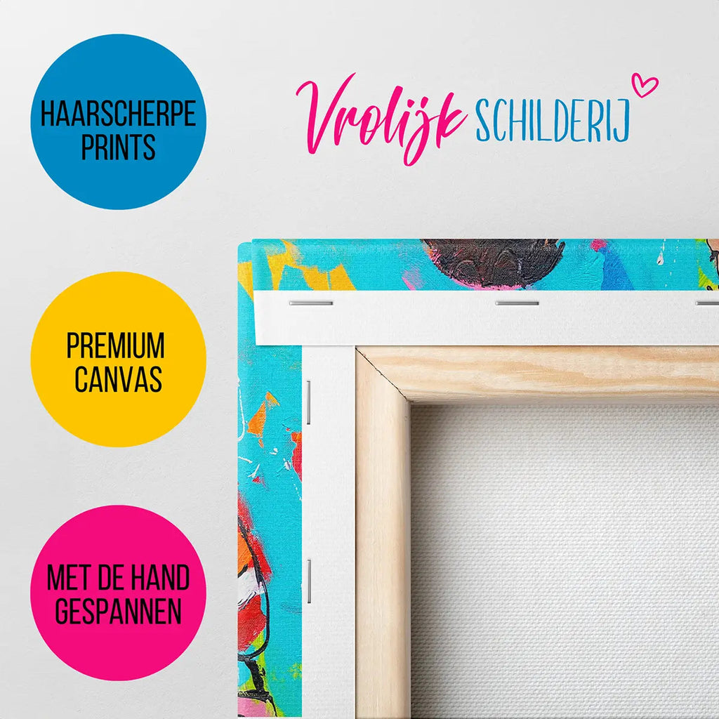 Dikke dames aan de wandel | Vrolijk Schilderij | Schilderen op nummer | Diamond painting | Dot painting