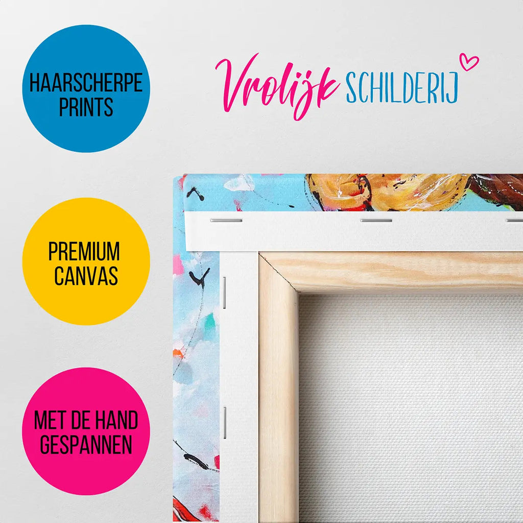 Dikke dames hartsvriendinnen | Vrolijk Schilderij | Schilderen op nummer | Diamond painting | Dot painting