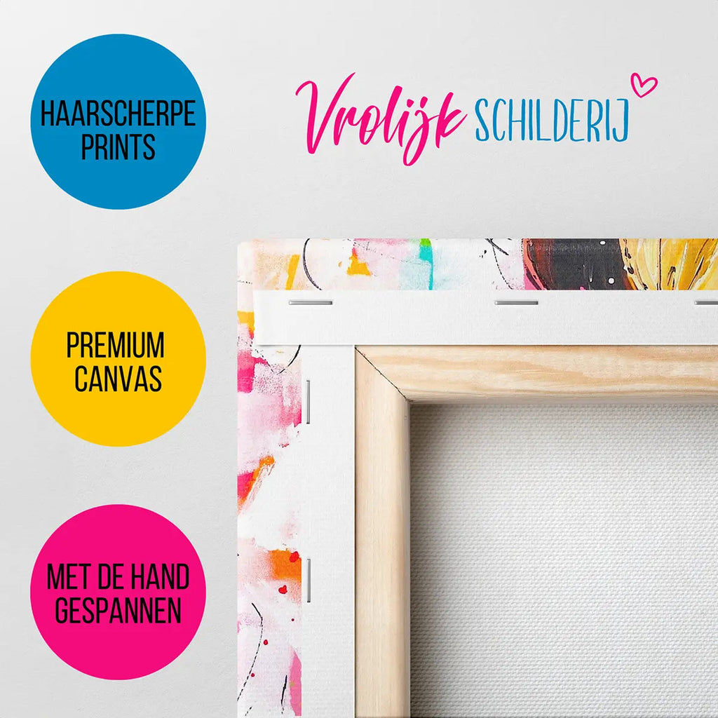 Dikke dames verliefd stel | Vrolijk Schilderij | Schilderen op nummer | Diamond painting | Dot painting
