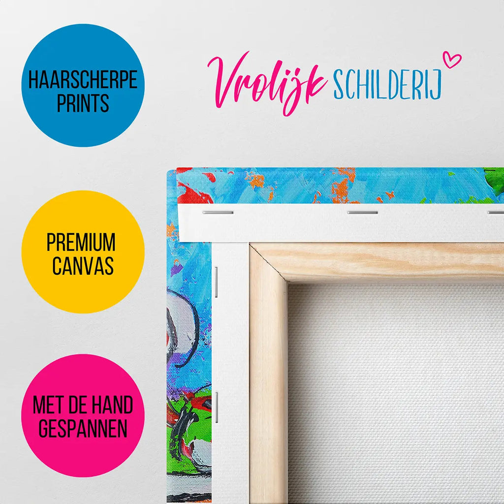 Het grachtenpand | Vrolijk Schilderij | Schilderen op nummer | Diamond painting | Dot painting