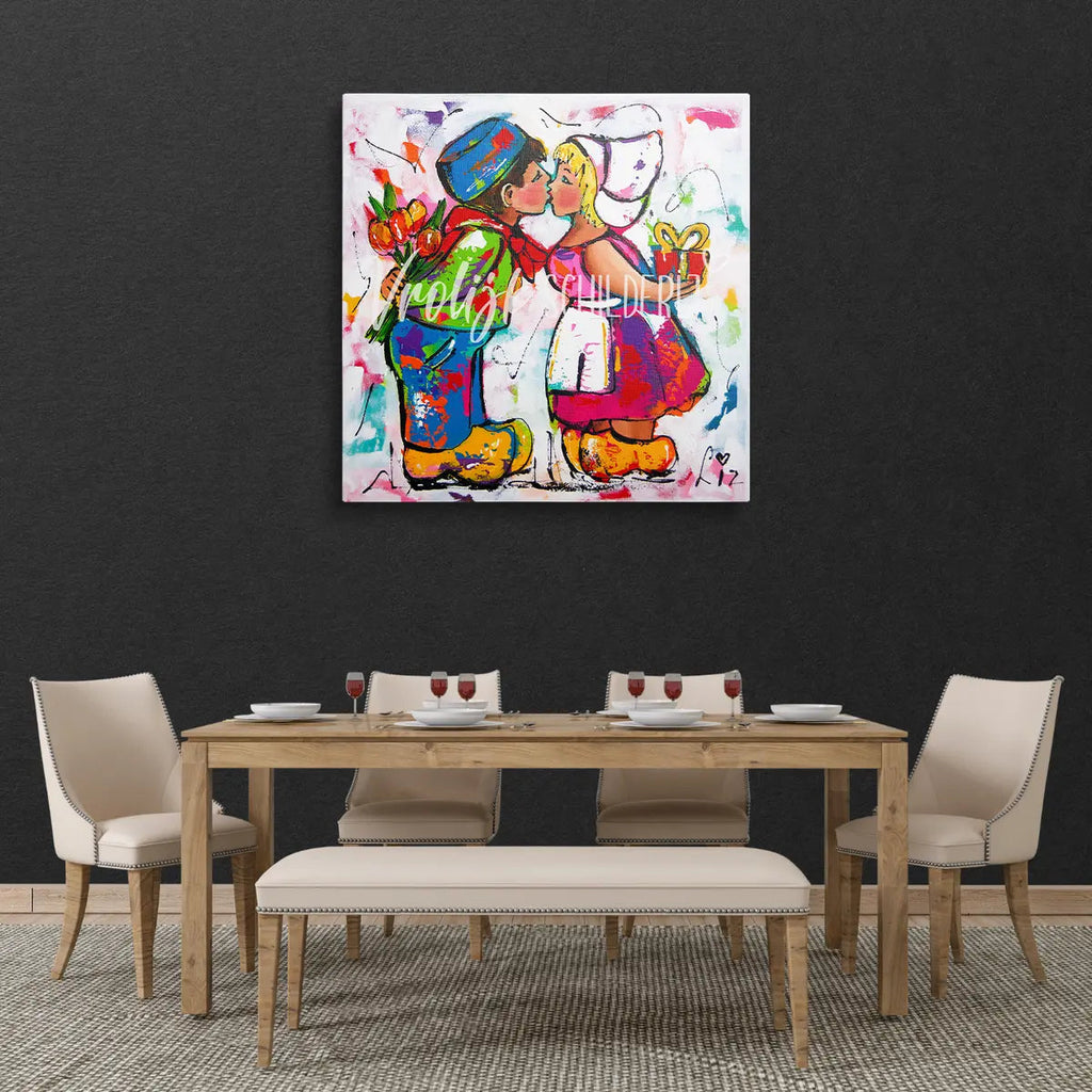 Het melkmeisje 3 | Vrolijk Schilderij | Schilderen op nummer | Diamond painting | Dot painting