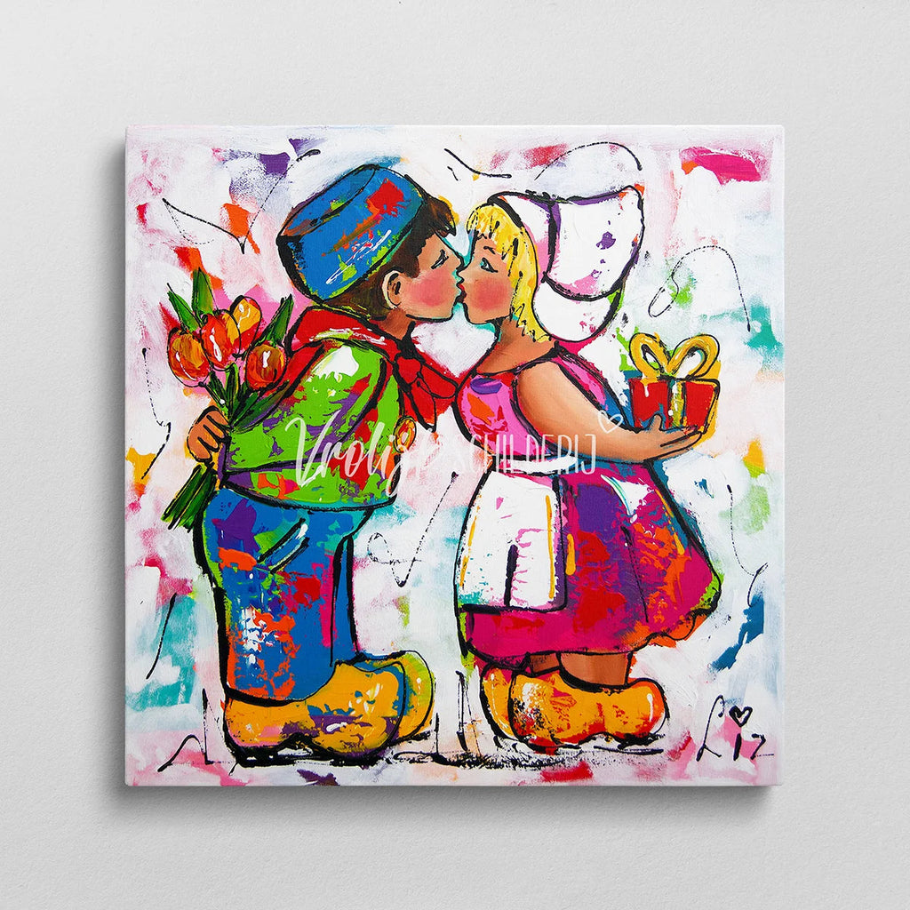 Het melkmeisje 3 | Vrolijk Schilderij | Schilderen op nummer | Diamond painting | Dot painting