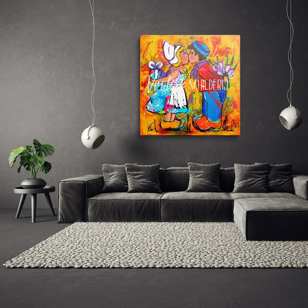 Het melkmeisje 4 | Vrolijk Schilderij | Schilderen op nummer | Diamond painting | Dot painting