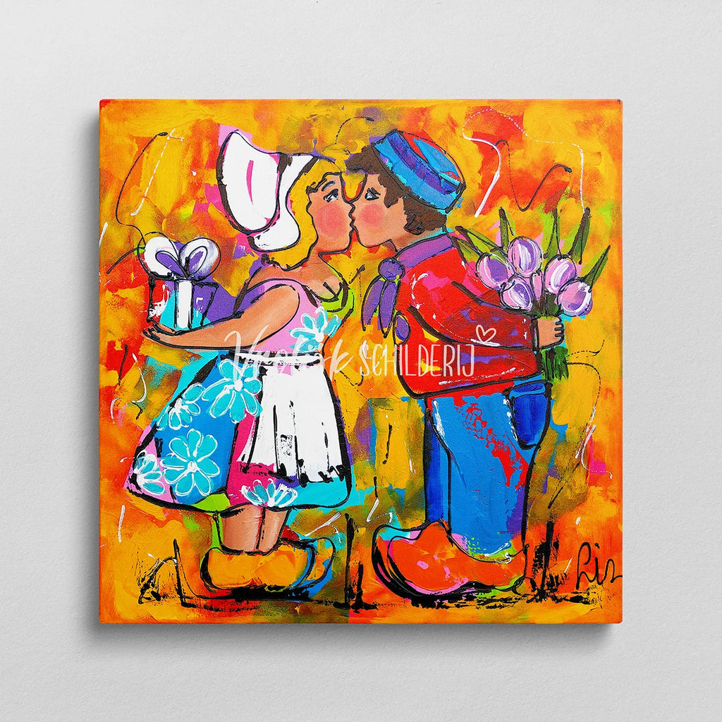 Het melkmeisje 4 | Vrolijk Schilderij | Schilderen op nummer | Diamond painting | Dot painting