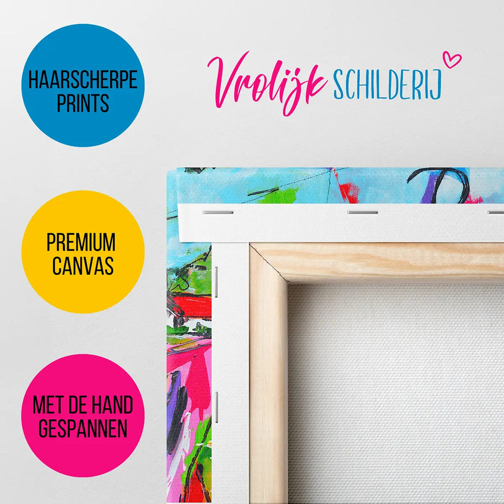 Het varken in de modder | Vrolijk Schilderij | Schilderen op nummer | Diamond painting | Dot painting