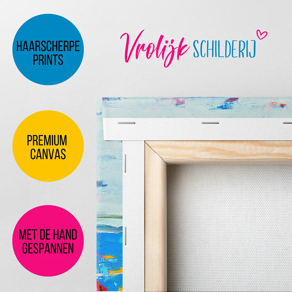 Het varken in het water | Vrolijk Schilderij | Schilderen op nummer | Diamond painting | Dot painting