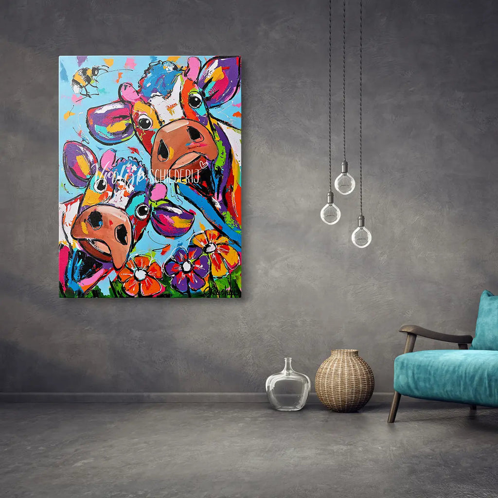 Het voorjaar | Vrolijk Schilderij | Schilderen op nummer | Diamond painting | Dot painting