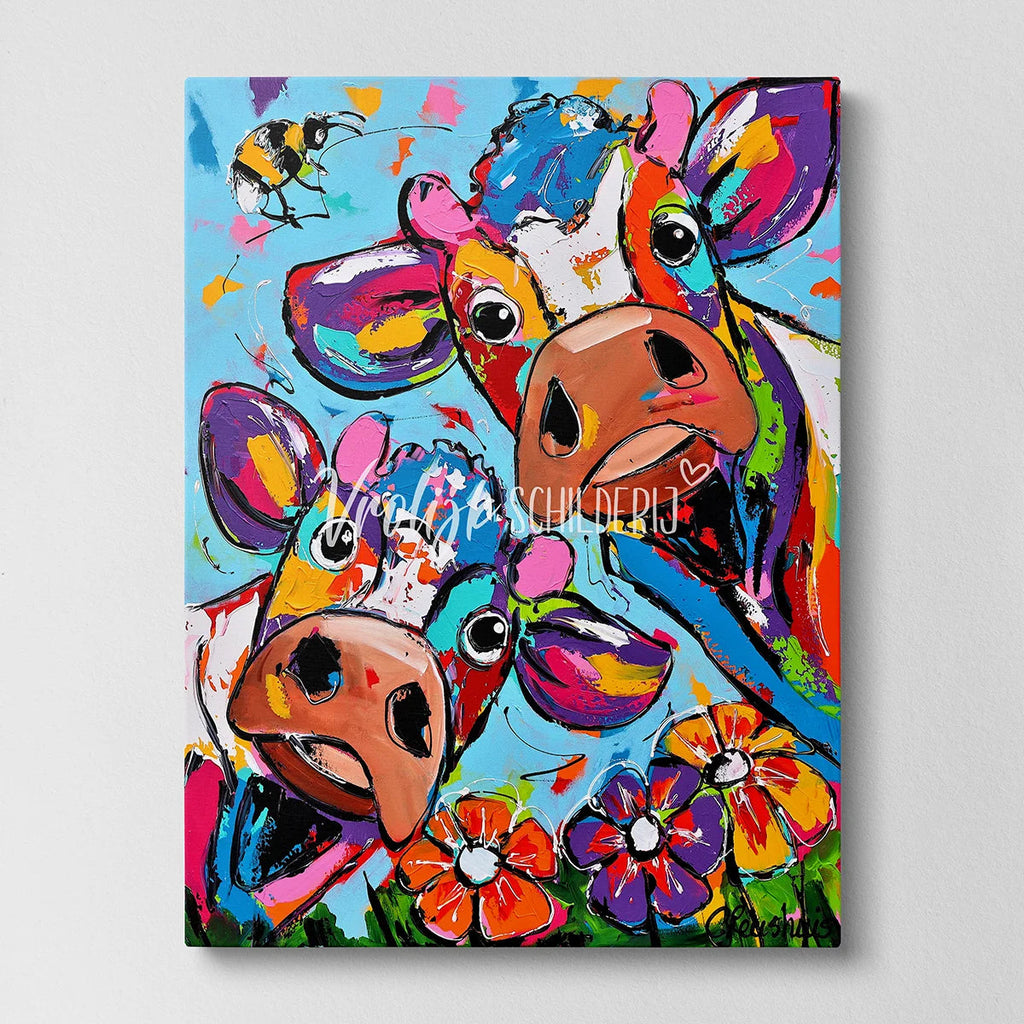 Het voorjaar | Vrolijk Schilderij | Schilderen op nummer | Diamond painting | Dot painting