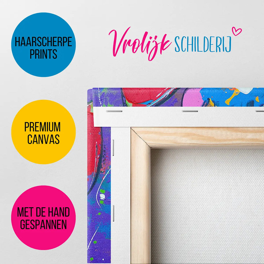 Het vrolijke kalfje | Vrolijk Schilderij | Schilderen op nummer | Diamond painting | Dot painting