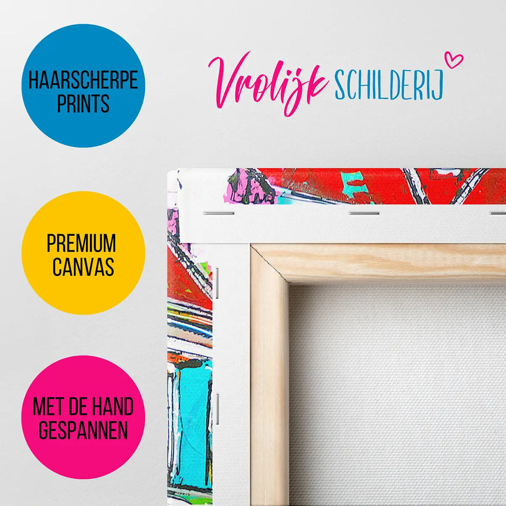 Op de hoek | Vrolijk Schilderij | Schilderen op nummer | Diamond painting | Dot painting