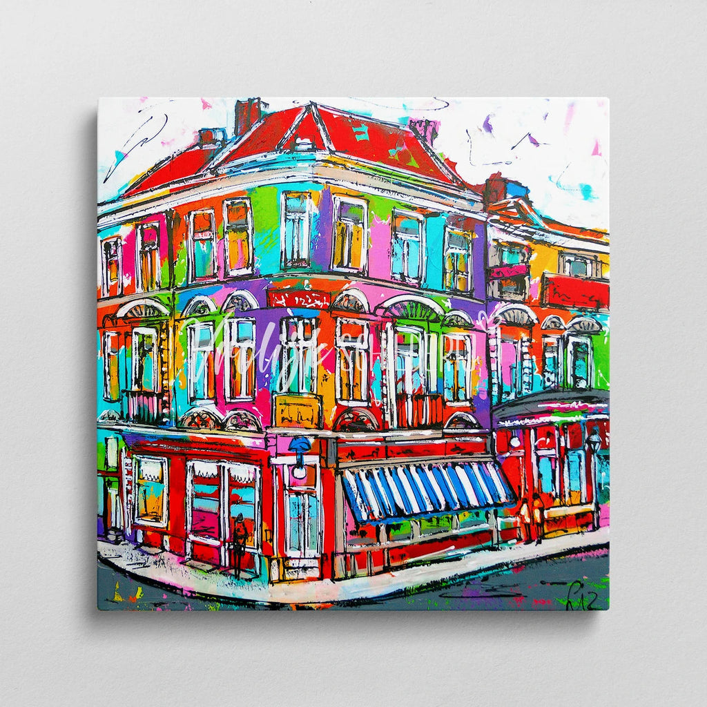 Op de hoek | Vrolijk Schilderij | Schilderen op nummer | Diamond painting | Dot painting