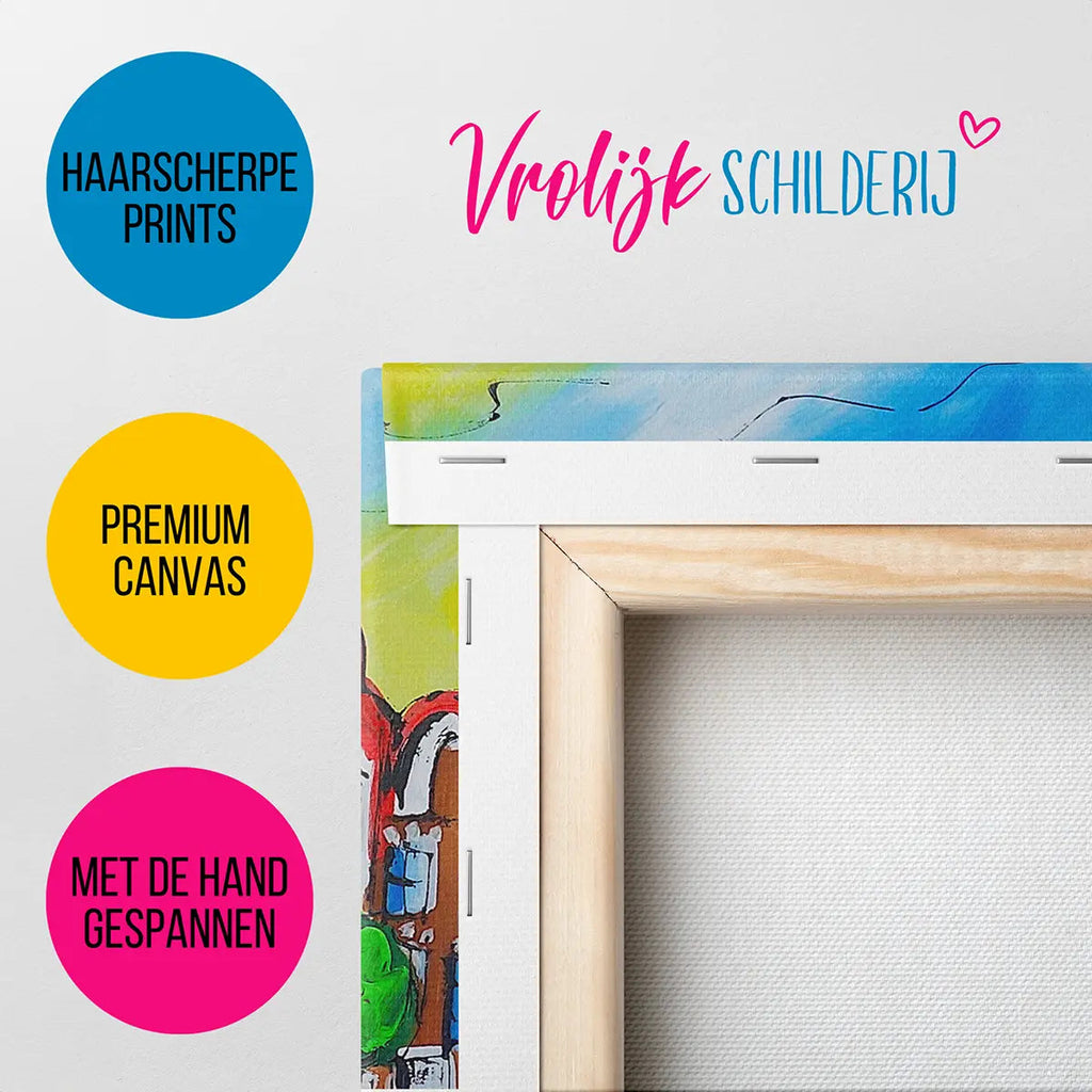 Zonsondergang | Vrolijk Schilderij | Schilderen op nummer | Diamond painting | Dot painting